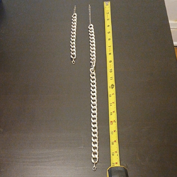 Silver Chain Necklace and Bracelet Set - Picture 9 of 9